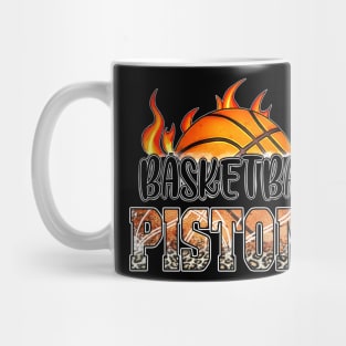 Classic Basketball Design Pistons Personalized Proud Name Mug